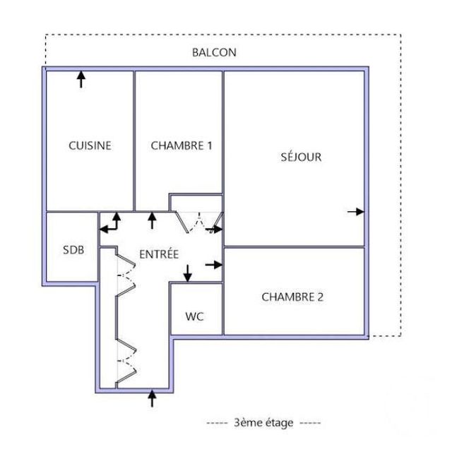 Appartement T3 à louer - 3 pièces - 67.35 m2 - LUXEUIL LES BAINS - 70 - FRANCHE-COMTE - Century 21 Gsm Immo