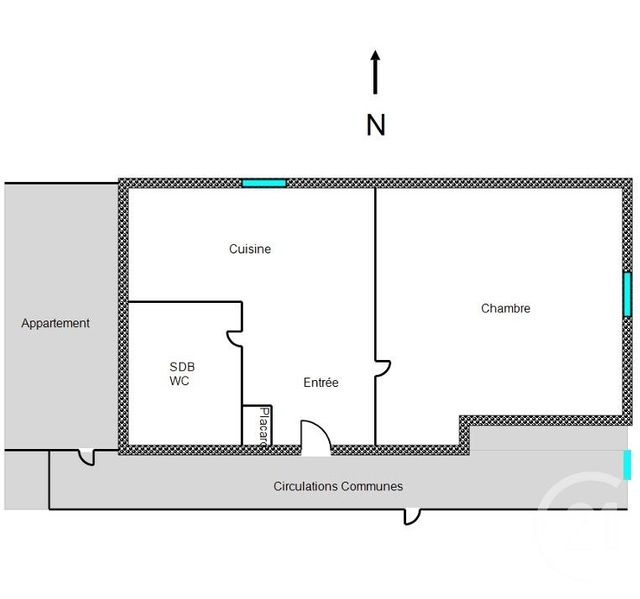 Appartement F1 à louer - 2 pièces - 23.24 m2 - LURE - 70 - FRANCHE-COMTE - Century 21 Gsm Immo