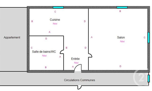 Appartement F1 à louer - 1 pièce - 29.87 m2 - LURE - 70 - FRANCHE-COMTE - Century 21 Gsm Immo