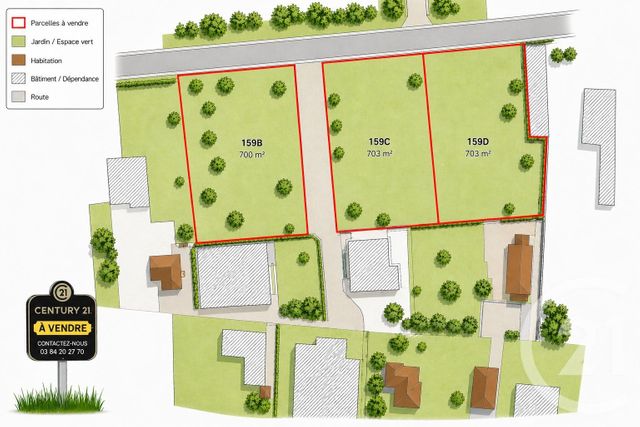 terrain à vendre - 700.0 m2 - LUXEUIL LES BAINS - 70 - FRANCHE-COMTE - Century 21 Gsm Immo