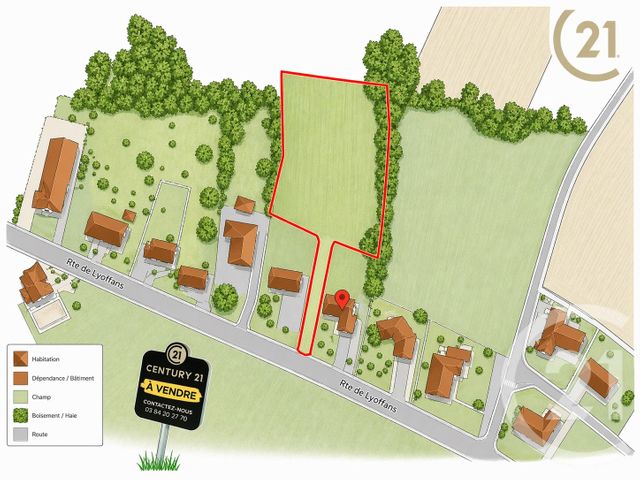 terrain à vendre - 4980.0 m2 - FROTEY LES LURE - 70 - FRANCHE-COMTE - Century 21 Gsm Immo
