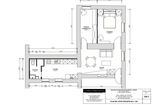 Appartement F3 à louer - 3 pièces - 57.2 m2 - LUXEUIL LES BAINS - 70 - FRANCHE-COMTE - Century 21 Gsm Immo